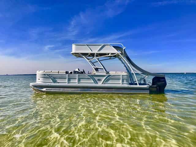 Captained Double-Decker Pontoon with Slide Charter for up to 6 guests
