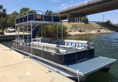 30A Double Decker Pontoon Boat Rental with Slide