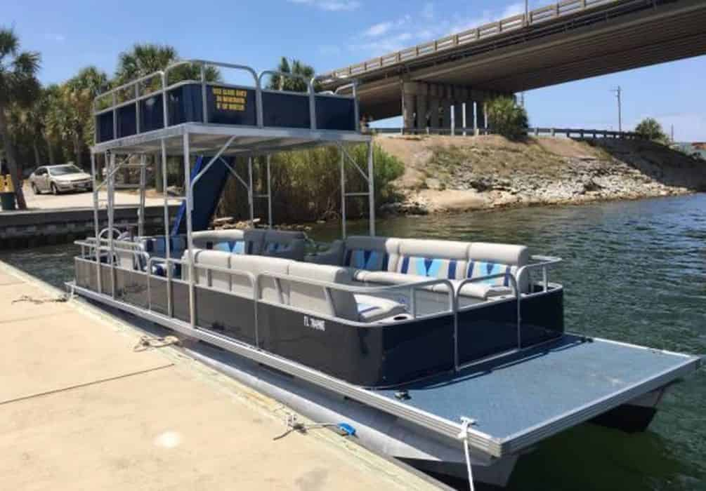 double decker pontoon with slide