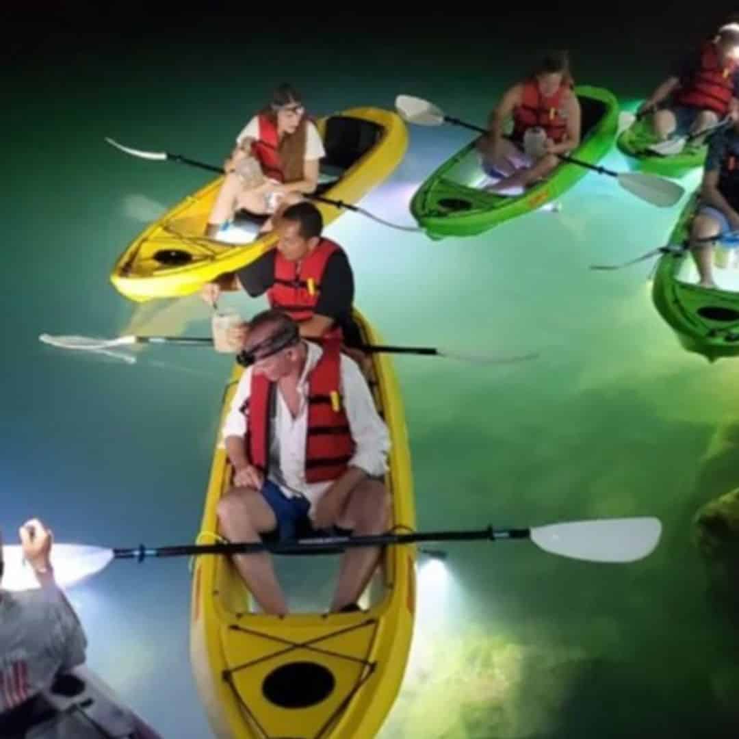 illuminated kayak tour