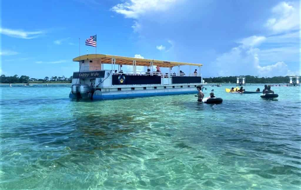 Getting our new boat ready for her debute at Crab Island this