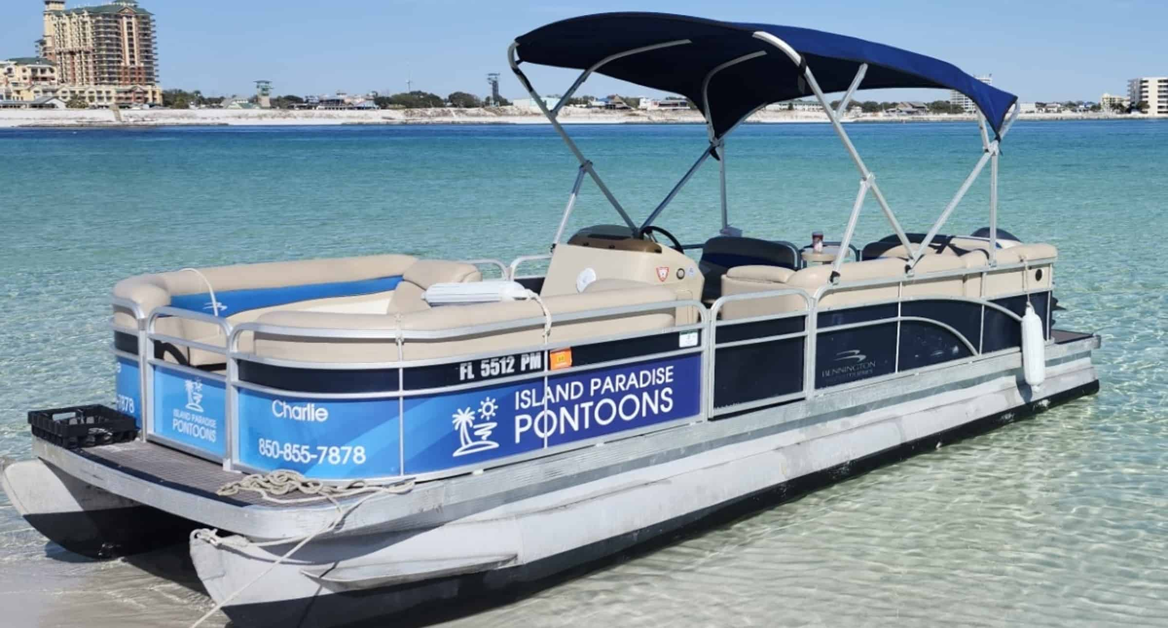 Fort-Walton-Beach-24-foot-Bennington-Pontoon-Boat-Rental-with-Fuel-Included