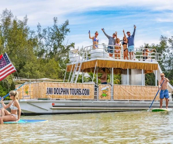 Island Adventure: Snorkel, Shells & Memories | Double Slide Tiki Boat Bareboat Charter (7-12 Guests)