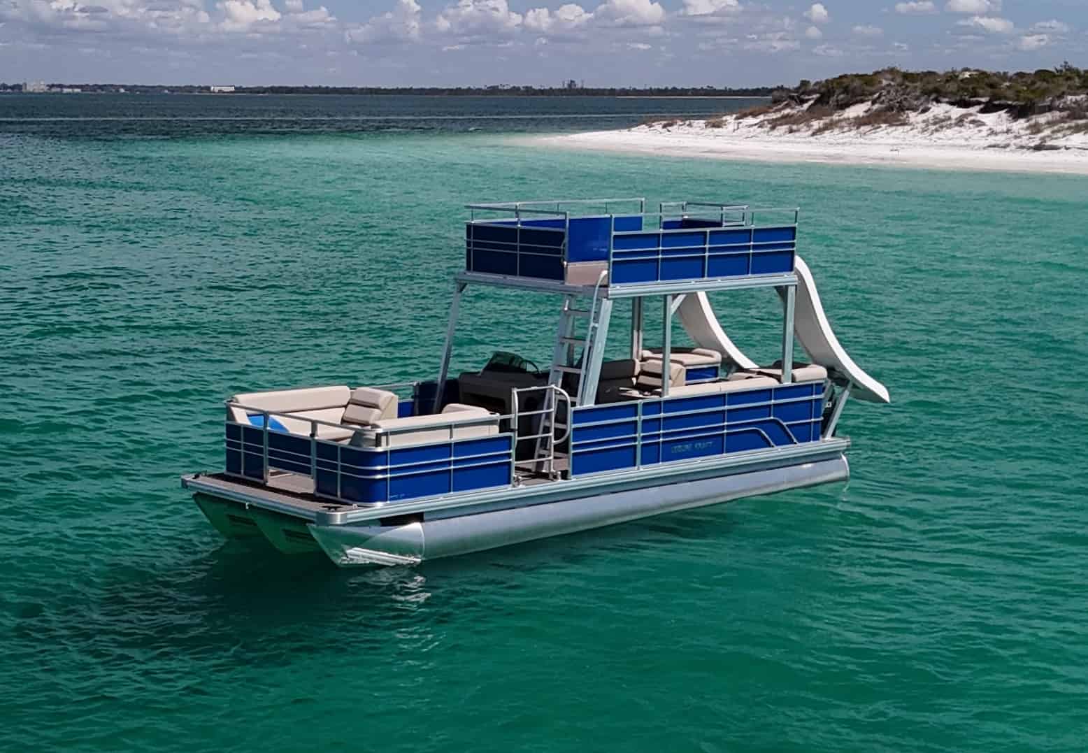 Panama-City-Beach-Double-Decker-Pontoon-Boat-with-a-Slide