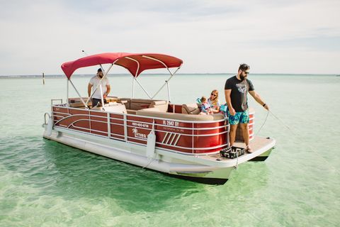 Destin: 24-Foot Pontoon Boat Rental for up to 12 Passengers with Waterways Map & Fuel Included