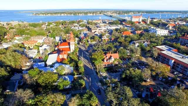 Aerial view of St. Augustine 10 Best for Couples to do in St. Augustine