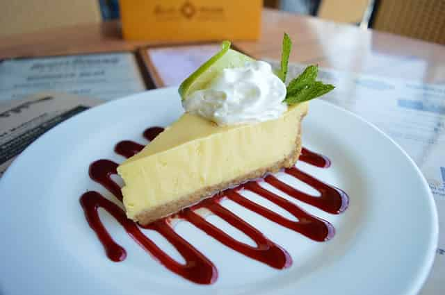 key lime pie dessert at a restaurant