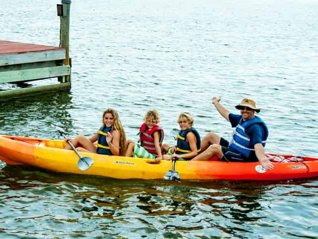 kayaks with family