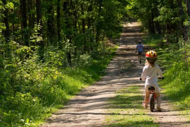 kids on bike in the park