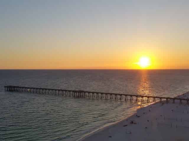 sunset over panama city beach florida