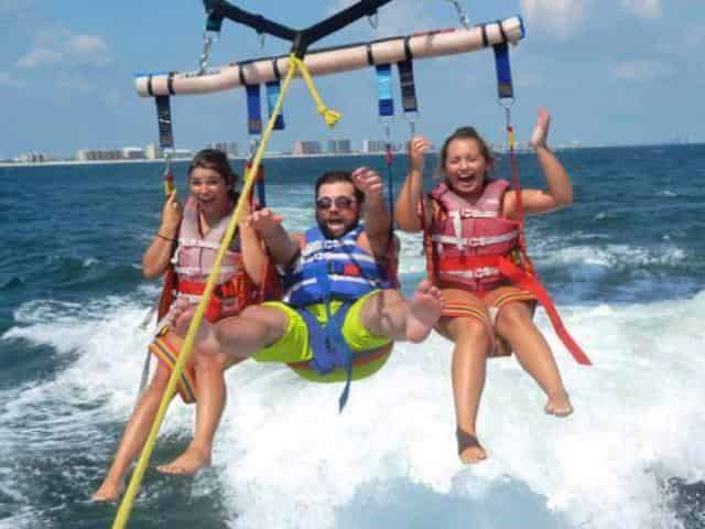 orange beach parasail chute for the sky