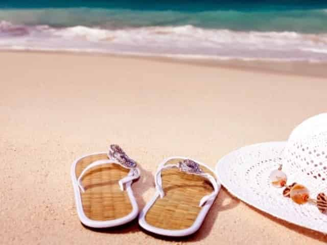 Flip flops at the beach