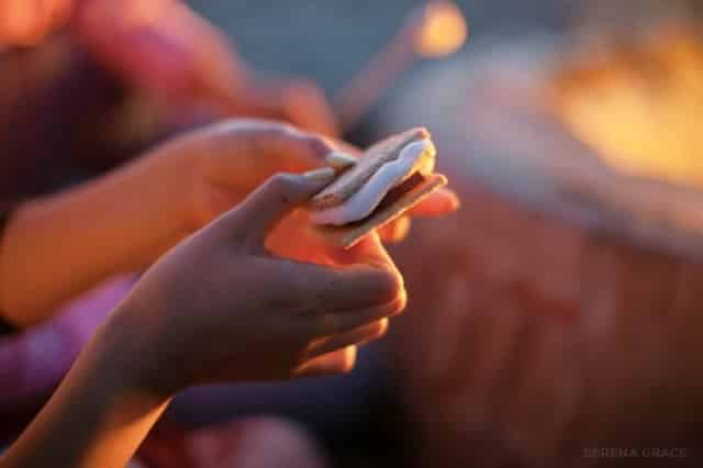 seaside florida beach bonfire with smores