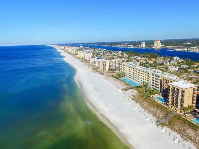 Aerial view of Fort Walton Beach What is Navarre, Florida Close to?