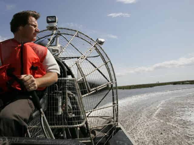 airboat tour guide on a louisiana airboat tour