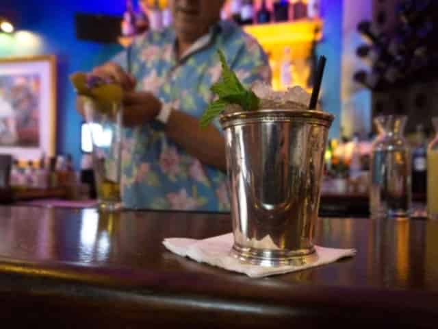 bartender making drink in new orleans