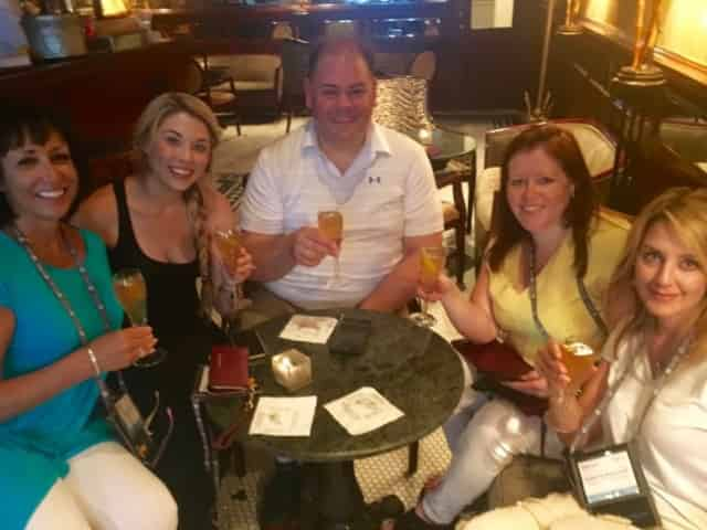 tourists drinking at pub crawl in new orleans