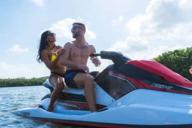 couple riding jet skis in tampa bay fl