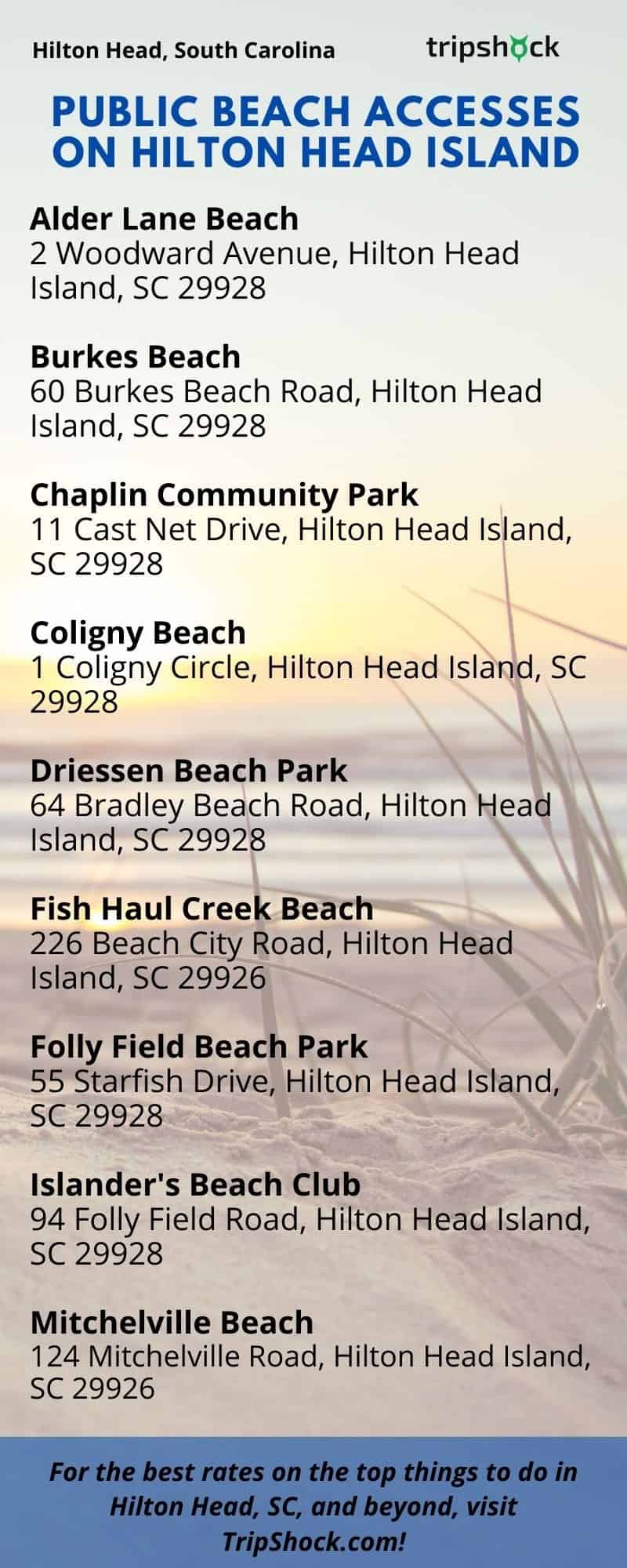 Public Beach Accesses on Hilton Head Island