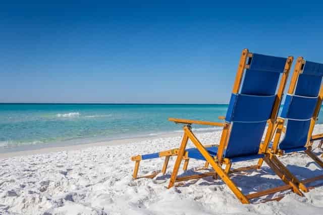 Chairs in the sand at the beach in Destin