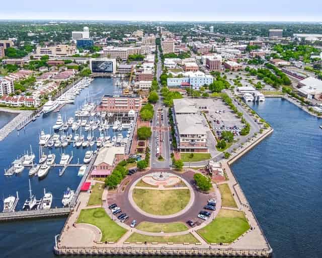 Aerial view of Downtown Pensacola