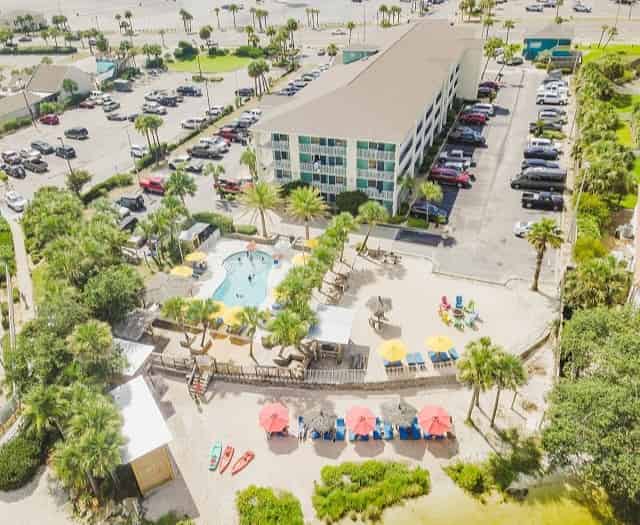 Aerial view of Surf and Sand Hotel in Pensacola Beach FL