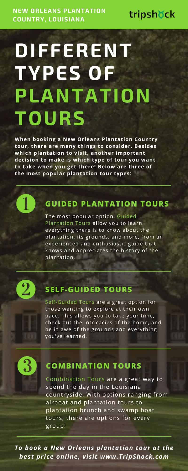 different types of new orleans plantation tours