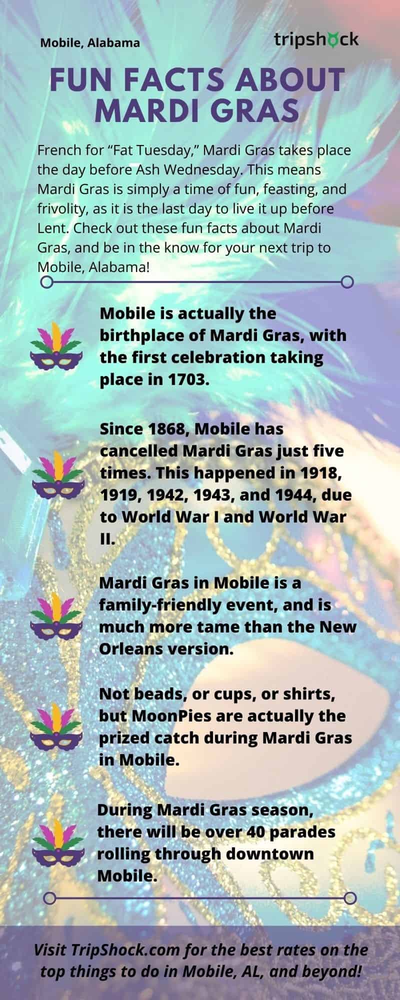 Fun facts about Mardi Gras in Downtown Mobile, AL