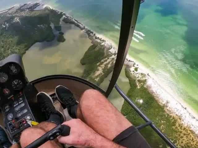 aerial view from a Clearwater helicopter tour
