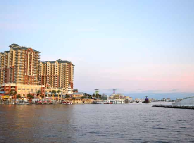 view of the destin harbor in florida