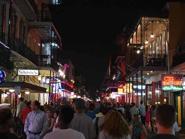 bourbon street at night