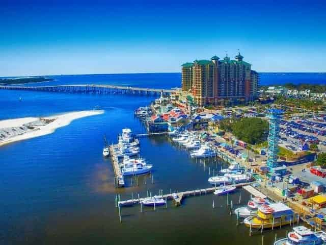 aerial view of downtown Destin Florida