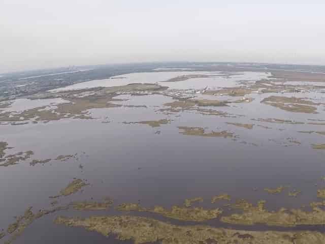 Louisiana wetlands as seen from a helicopter charter in New Orleans