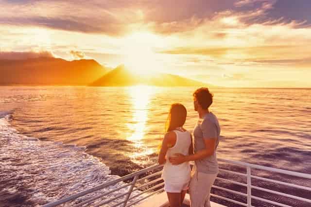 Couple enjoying sunset cruise in Fort Lauderdale