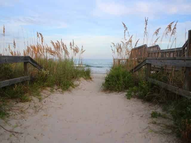 Calm ocean during sunset in Pawleys Island