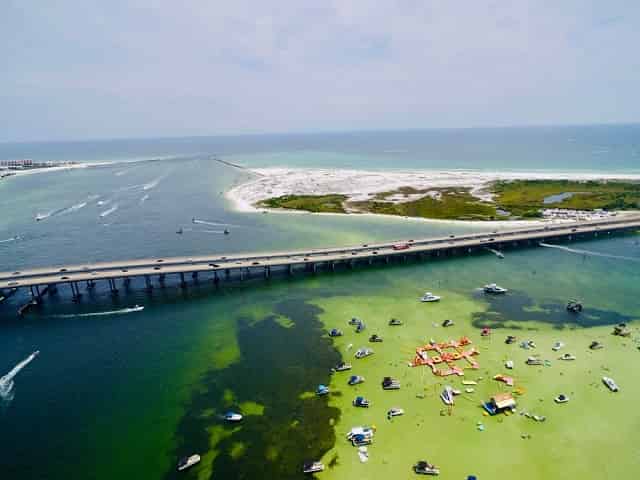 Overhead view of Crab Island
