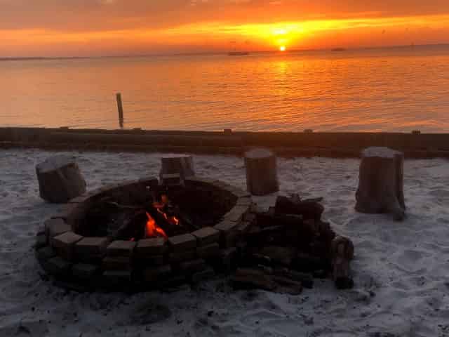 destin florida beach bonfire