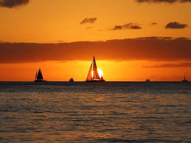 sailboats at sunset in key west florida