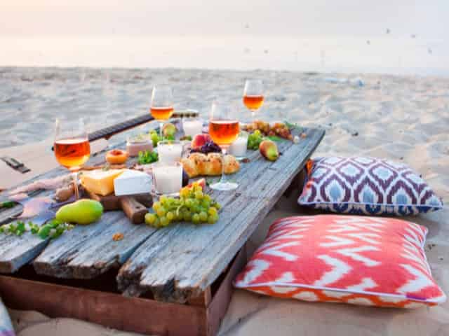 picnic on the beach in gulf shores for couples