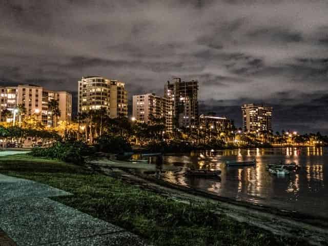 downtown Sarasota at night