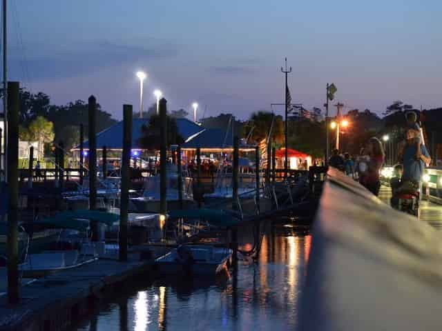 family visiting murrells inlet boardwalk