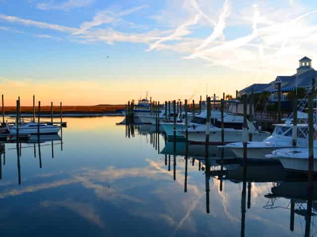 serene sunset at murrells inlet boardwalk