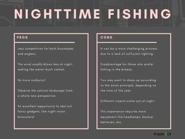 nighttime fishing pros and cons