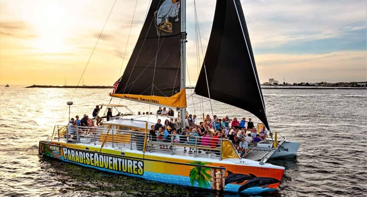 Sunset-Dolphin-Sail-Aboard-The-Privateer-Catamaran