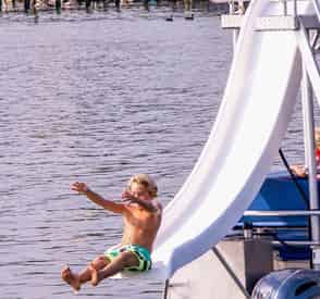Full Day Pontoon Boat Rental with Slide in Orange Beach