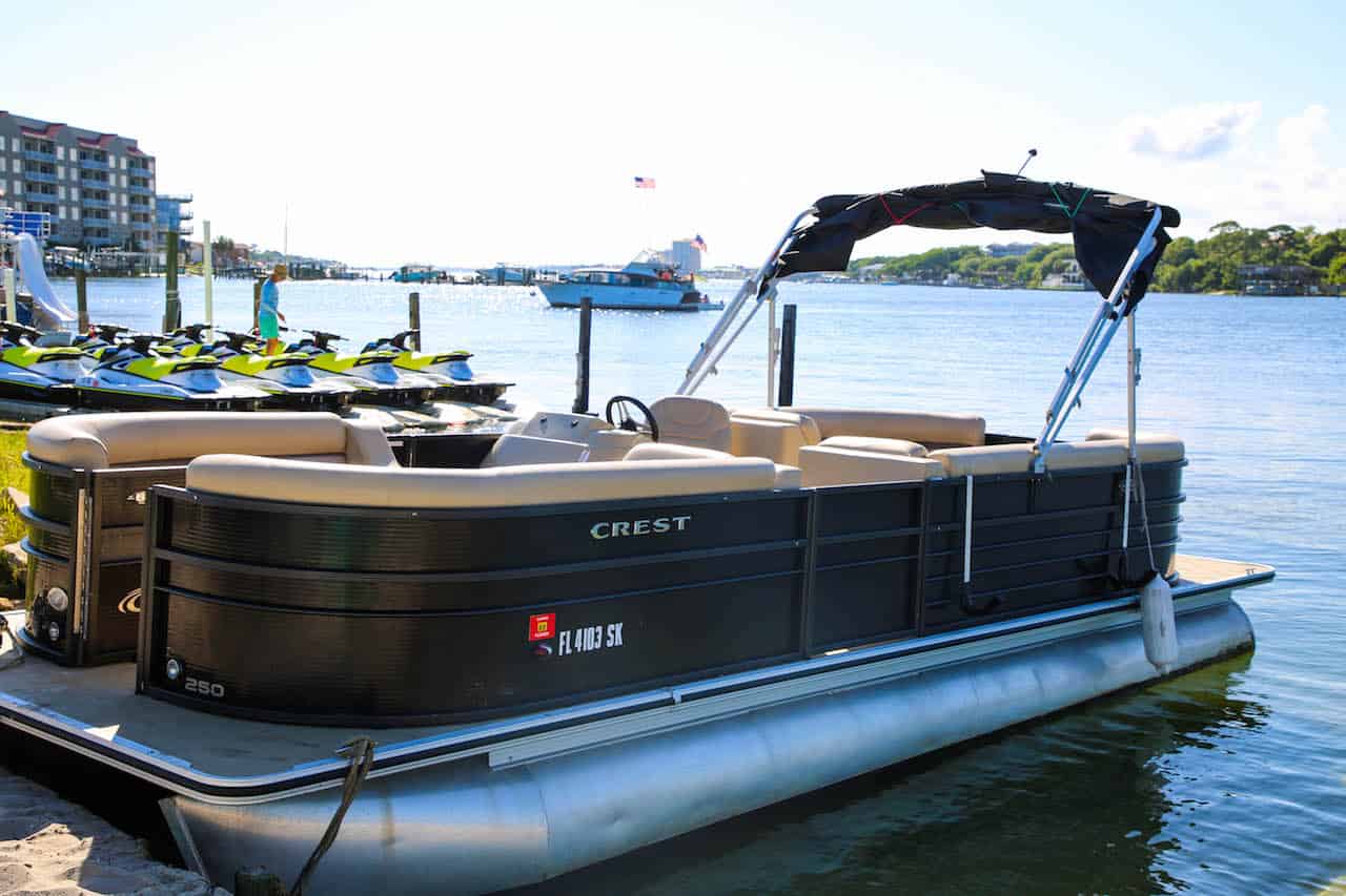 24-ft-Pontoon-Boat-Rental-with-Power-Up-Watersports-12-Passengers