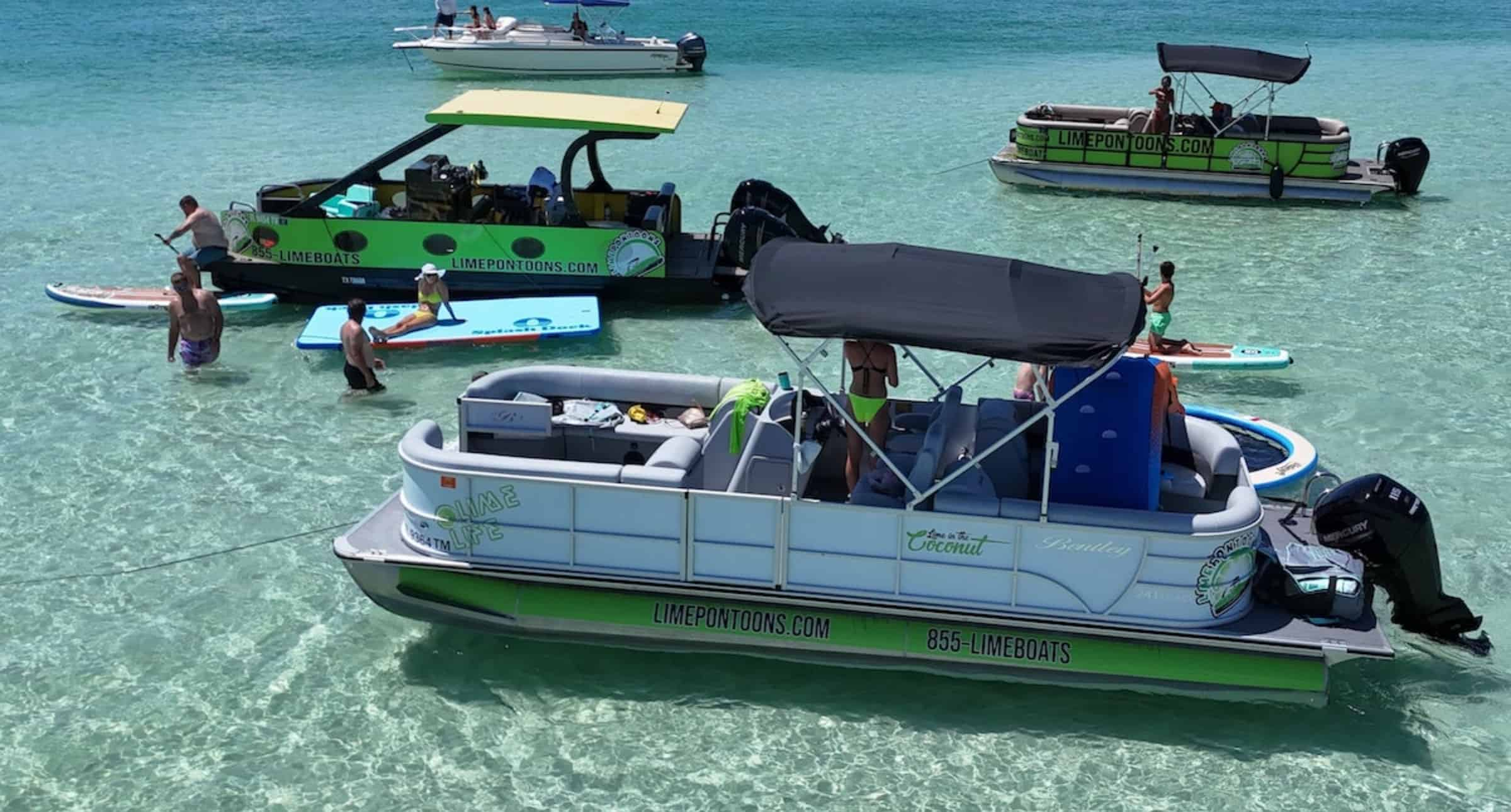 24-Foot-Bentley-Lime-in-the-Coconut-Pontoon-Rental