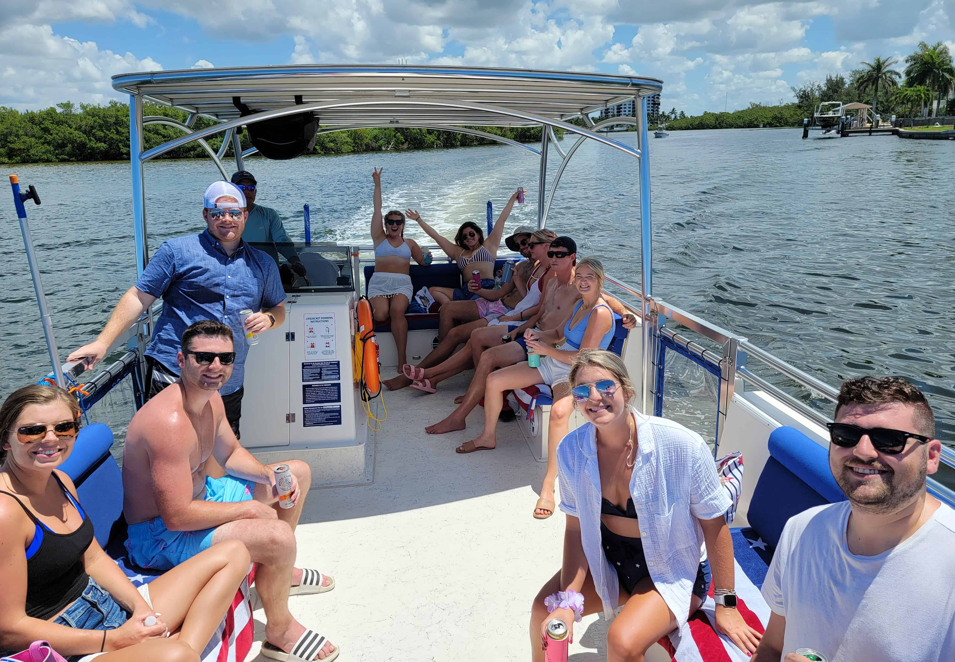 Fort-Myers-Beach-Dolphin-and-Sightseeing-Tiki-Boat-Cruise-with-Complimentary-Drinks-Included