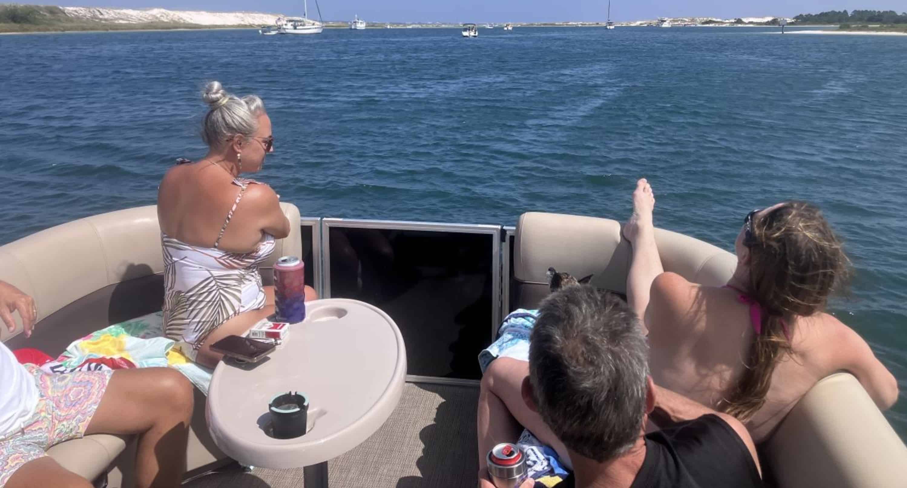 Destin-Crab-Island-Cruise-on-a-Bentley-Tritoon-with-Captain-and-Water-Toys