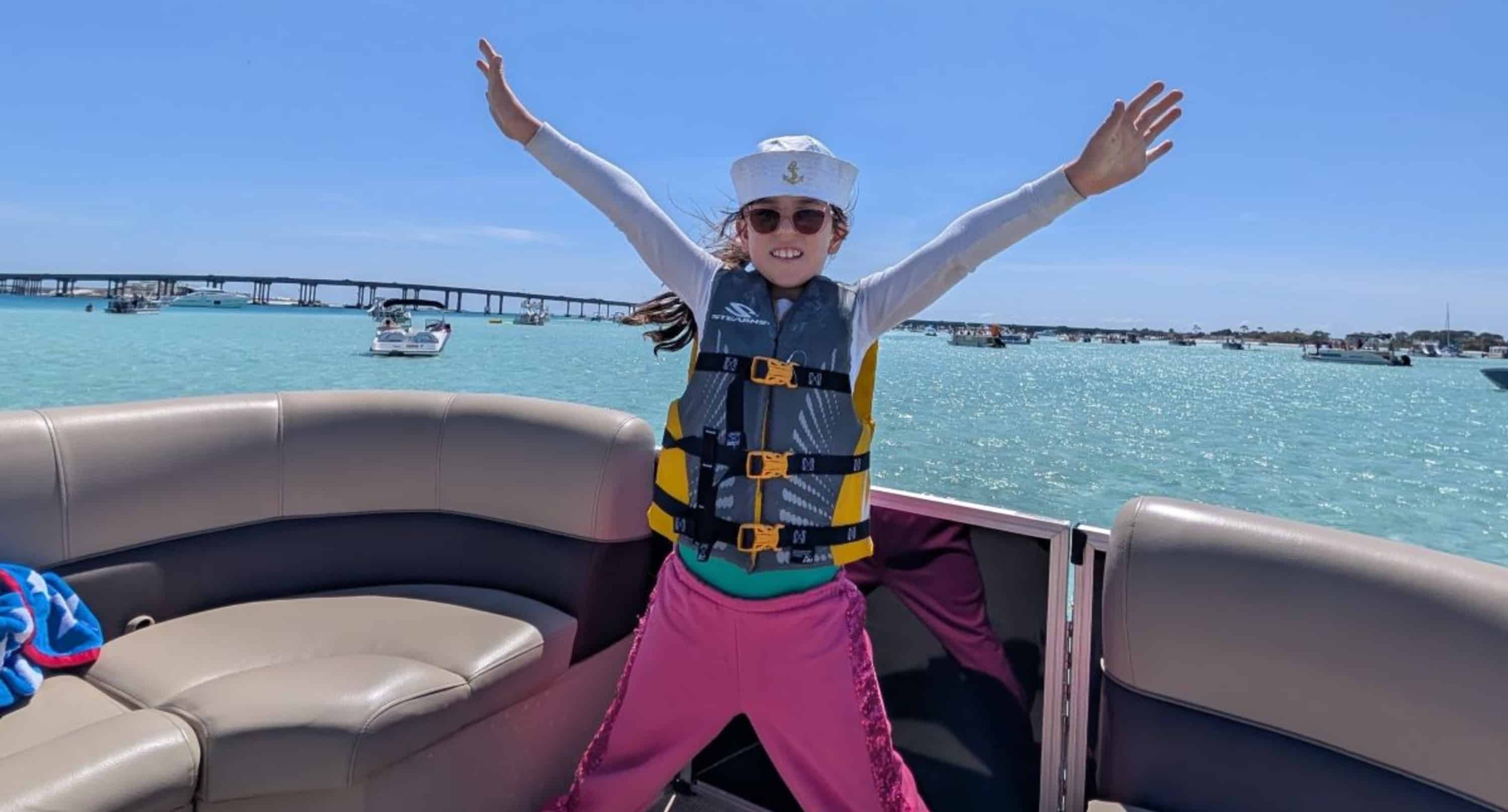 Destin-Crab-Island-Cruise-on-a-Bentley-Tritoon-with-Captain-and-Water-Toys